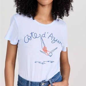 Anthropologie Sundry Sky Blue Graphic Tee